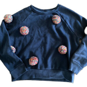 Gymboree Navy Pom Pom Sweatshirt Girls' M(7-8)